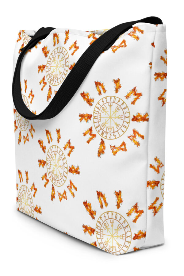 Rune Reader Fire Runes All-Over Print Large Tote Bag