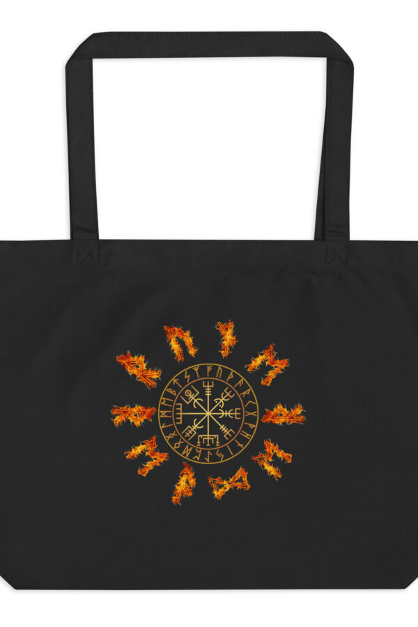 Rune Reader Fire Runes Large organic tote bag
